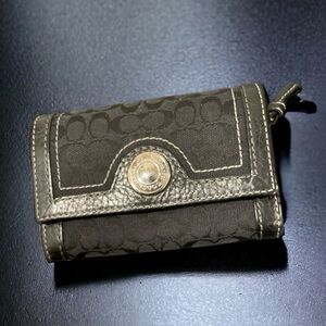Coach Signature Black Canvas BiFold Wallet